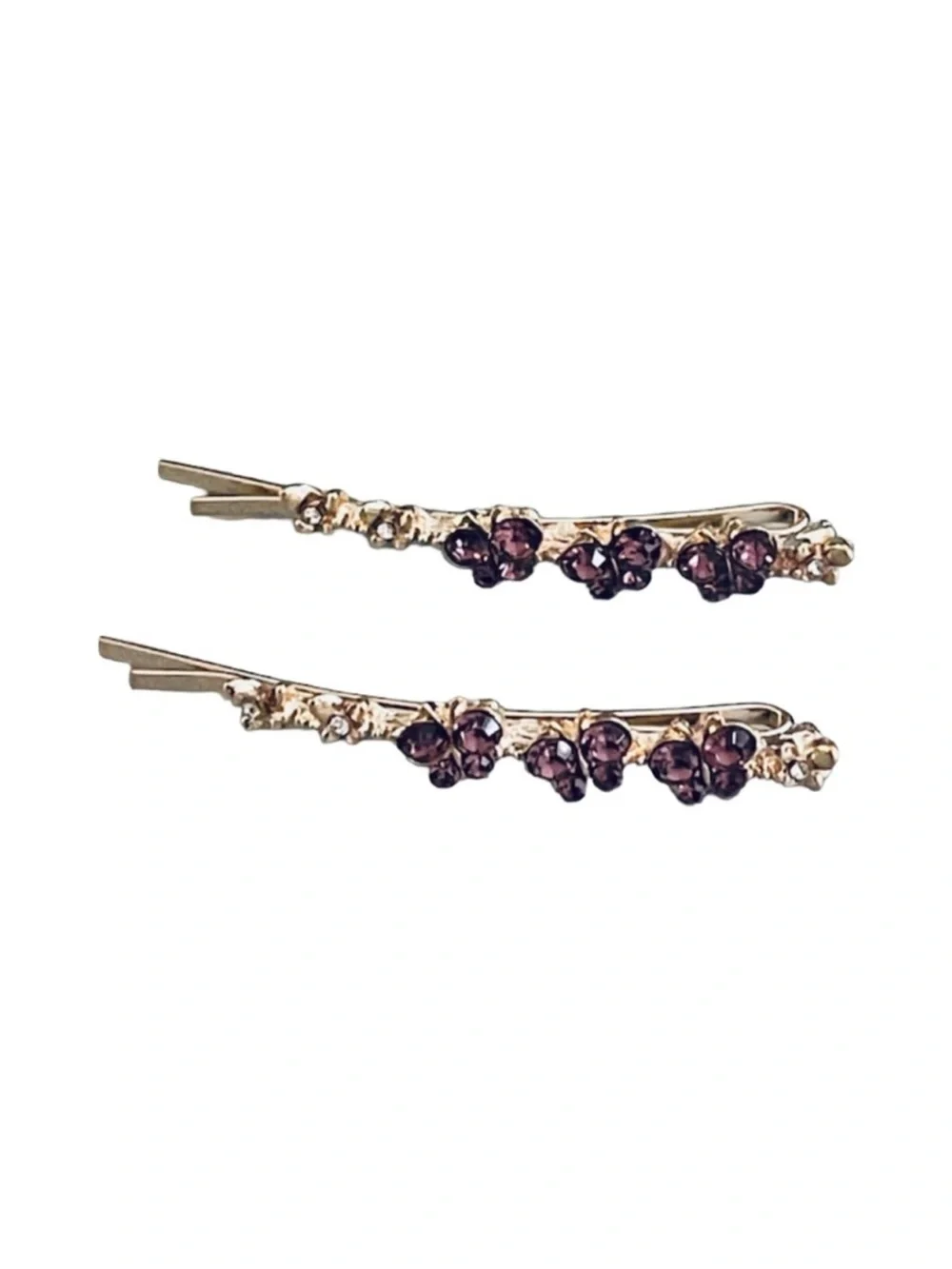 Elegant Black Crystal and Gold Hair Clips FINAL PRICE DROP
